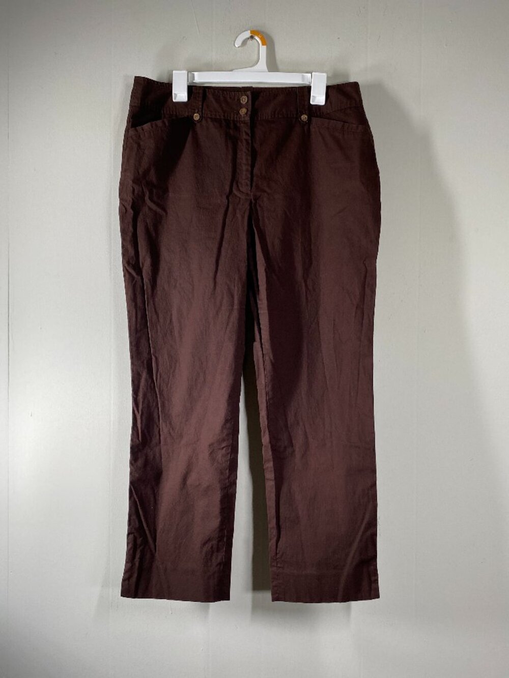 Jones New York Chino Pants Women's 14 Stretch Brown Casual